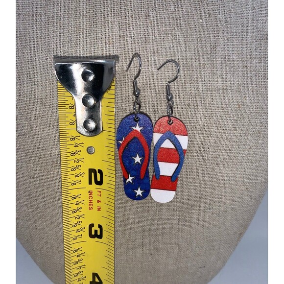 Retro Stars and Stripes Flip-Flop earrings - Picture 5 of 5